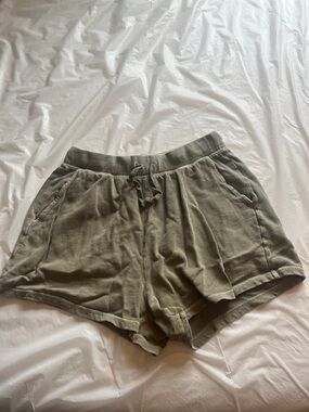 Olive Green Women's Drawstring Lounge Shorts